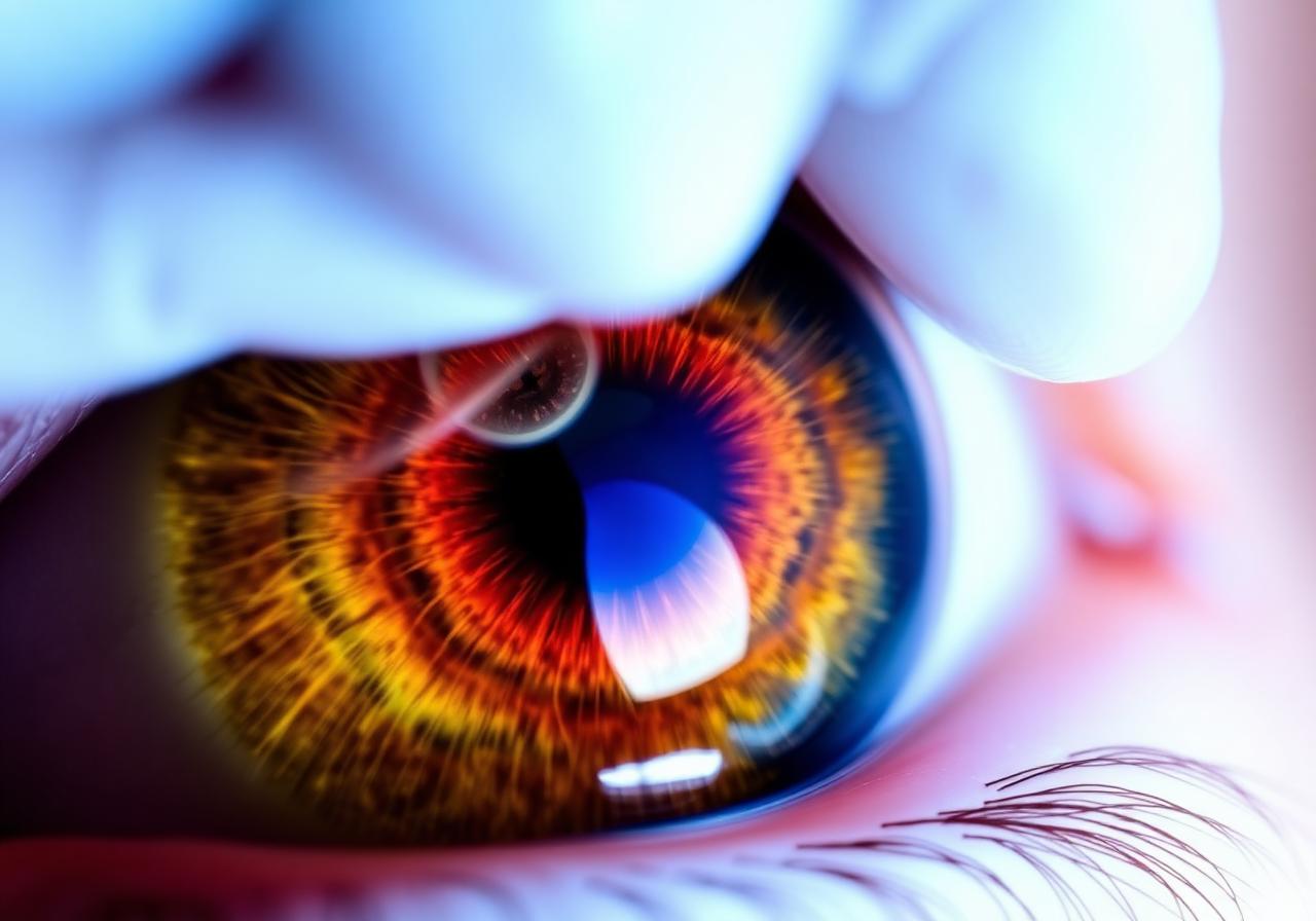 Intraocular lens implant held with forceps