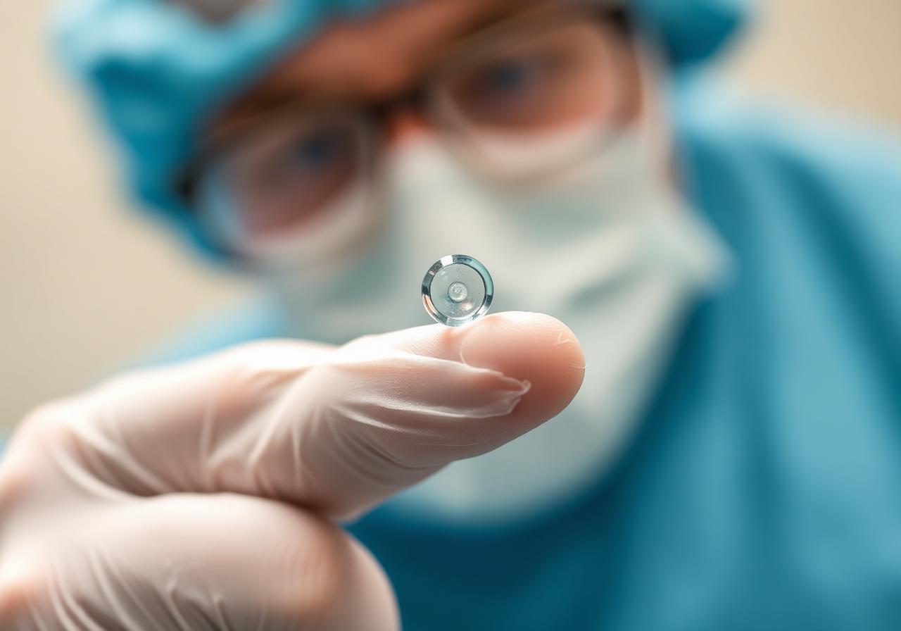 Cataract surgery under microscope